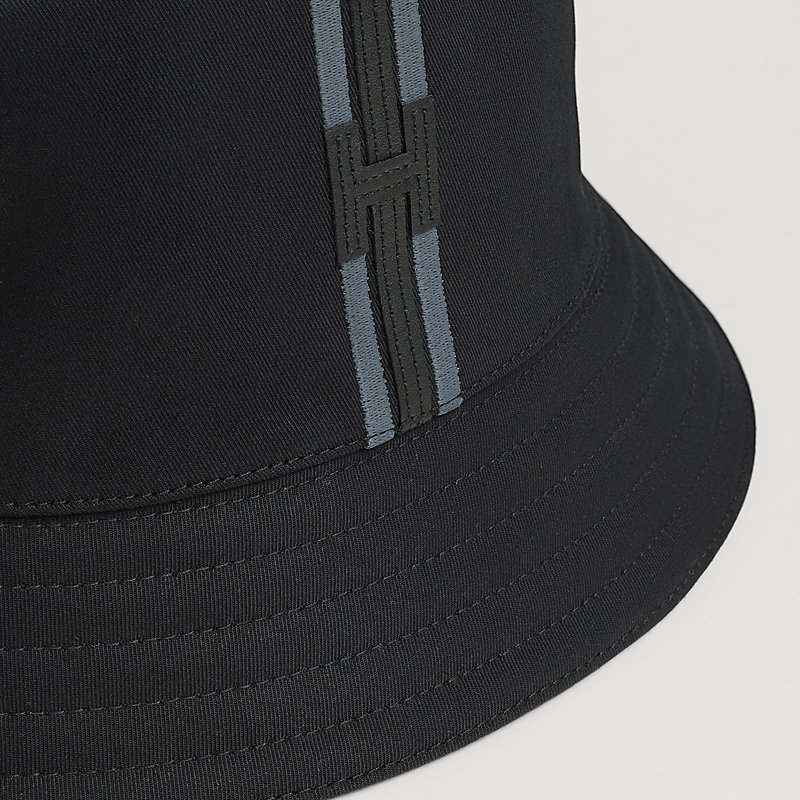 Fred H Stripe bucket hat - Black | Hermès Thailand
